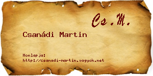 Csanádi Martin névjegykártya