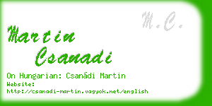 martin csanadi business card
