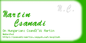 martin csanadi business card